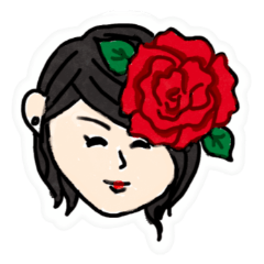 [LINEスタンプ] 花と笑顔の女の子たち