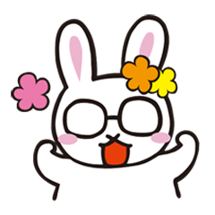 [LINEスタンプ] めがねウサさん