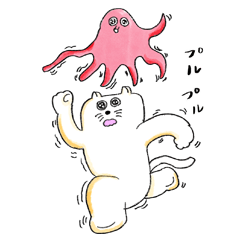 [LINEスタンプ] ネコとタコのゆかいなスタンプ