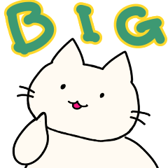 [LINEスタンプ] 【BIG】丸いネコの画面いっぱいスタンプの画像（メイン）