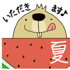 [LINEスタンプ] 夏ビーバー。結構昼間も起きてるよ。