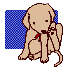 [LINEスタンプ] 手描きの子犬の画像（メイン）