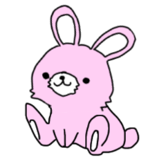 [LINEスタンプ] 前向きなうさぎ