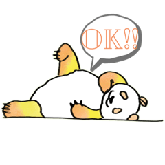 [LINEスタンプ] カラフルまったりパンダ