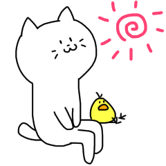 [LINEスタンプ] 白ねことひよこ2