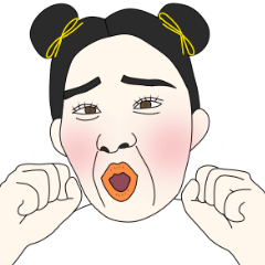 [LINEスタンプ] 躍動感のある女性の表情
