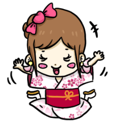 [LINEスタンプ] 浴衣の女の子