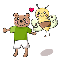 [LINEスタンプ] 癒されるクマとハチのスタンプ