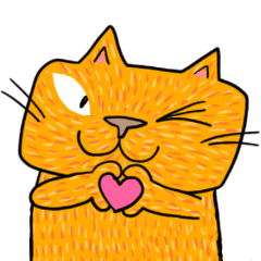 [LINEスタンプ] Junsカラフル猫のビッグスタンプの画像（メイン）