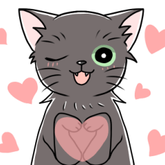 [LINEスタンプ] 表情豊かな黒ねこ