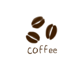 コーヒー豆とカフェのスタンプ