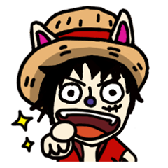 [LINEスタンプ] イヌとネコとONE PIECE