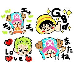 [LINEスタンプ] なるぷっく and ONE PIECE