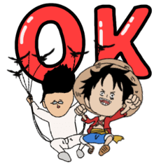 [LINEスタンプ] しんぷる内藤×ONE PIECEコラボスタンプ