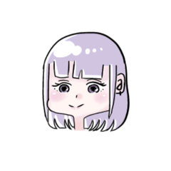 [LINEスタンプ] 紫ショートの子 顔だけ