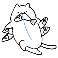 [LINEスタンプ] 口水猫 Saliva the Cat