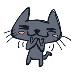 [LINEスタンプ] 毎日使える！黒猫ぴーすけの日常スタンプ