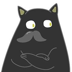 [LINEスタンプ] 黒猫祖父