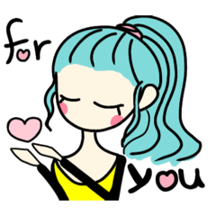 [LINEスタンプ] 伏し目な女の子のスタンプ