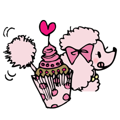 [LINEスタンプ] pink-poodle 1
