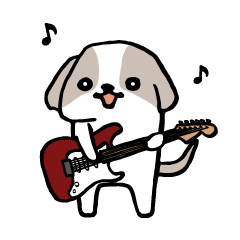 [LINEスタンプ] ギタリストのためのギター犬スタンプ2の画像（メイン）